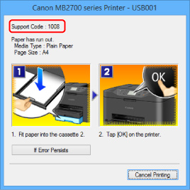 Canon : MAXIFY Manuals : MB2700 series : An Error Occurs